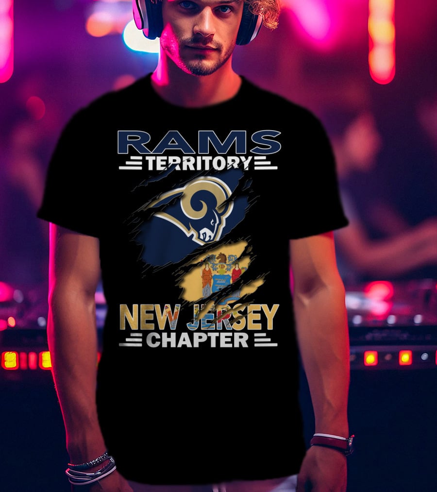 Rams Territory New Jersey Chapter Featuring Iconic Ram Logo And State Seal T-Shirt