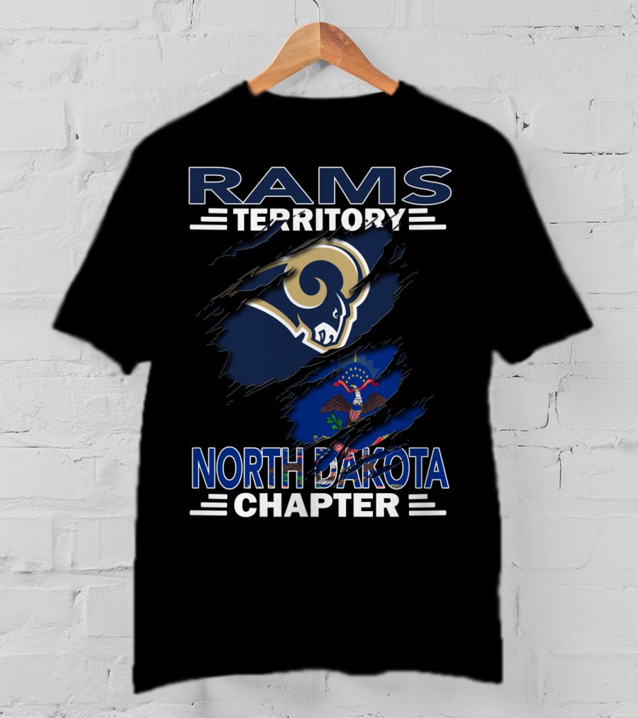 Rams Territory North Dakota Chapter With Rams Logo And State Flag Elements T-Shirt