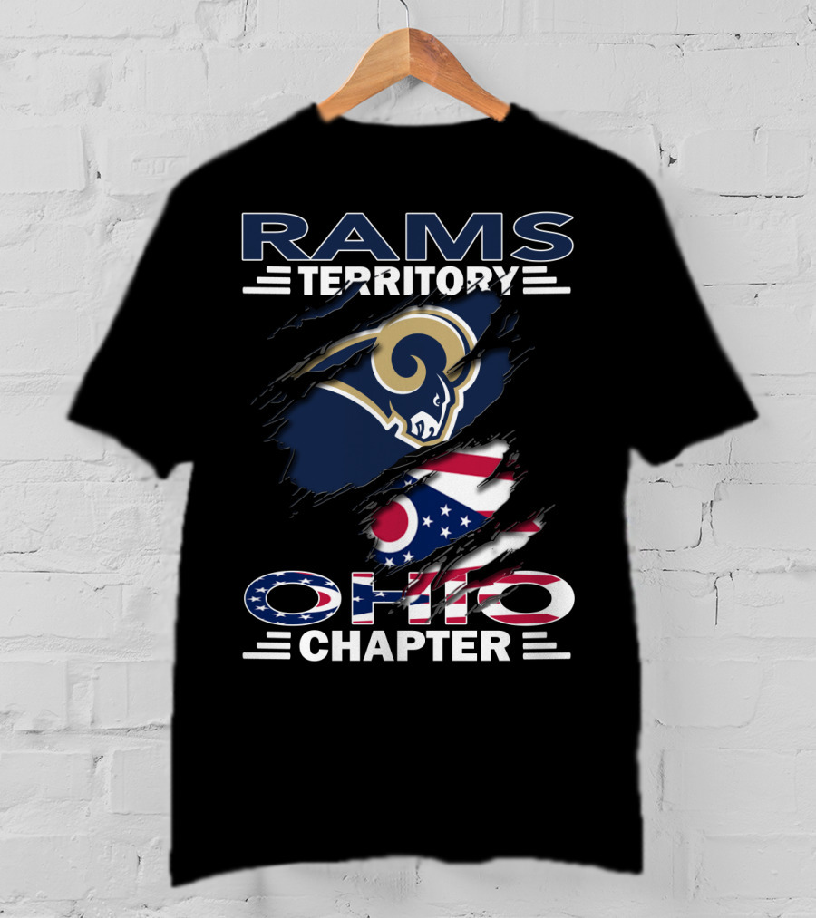 Rams Territory Ohio Chapter NFL Team Ohio Flag Fan Edition T-Shirt