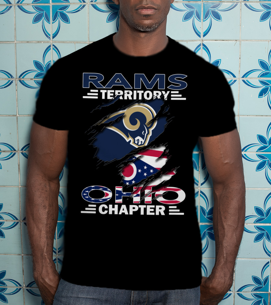 Rams Territory Ohio Chapter NFL Team Ohio Flag Fan Edition T-Shirt
