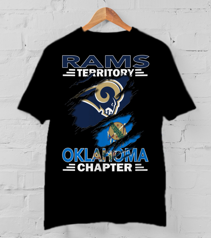 Rams Territory Oklahoma Chapter With Iconic Ram Logo And Oklahoma Flag T-Shirt