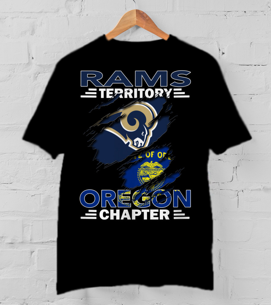 Rams Territory Oregon Chapter State Flag And Team T-Shirt