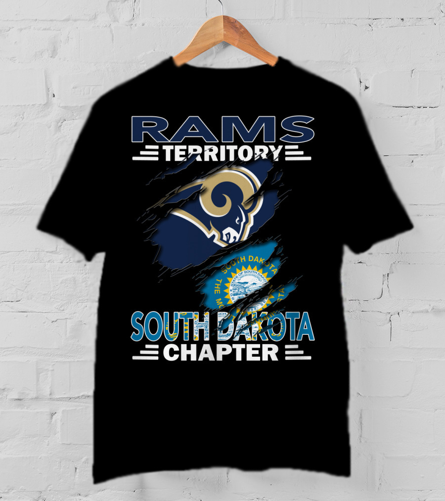 Rams Territory South Dakota Chapter Los Angeles Rams Fans With State Seal T-Shirt