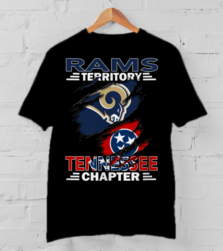 Rams Territory Tennessee Chapter NFL Rams Logo Tennessee State Flag T-Shirt