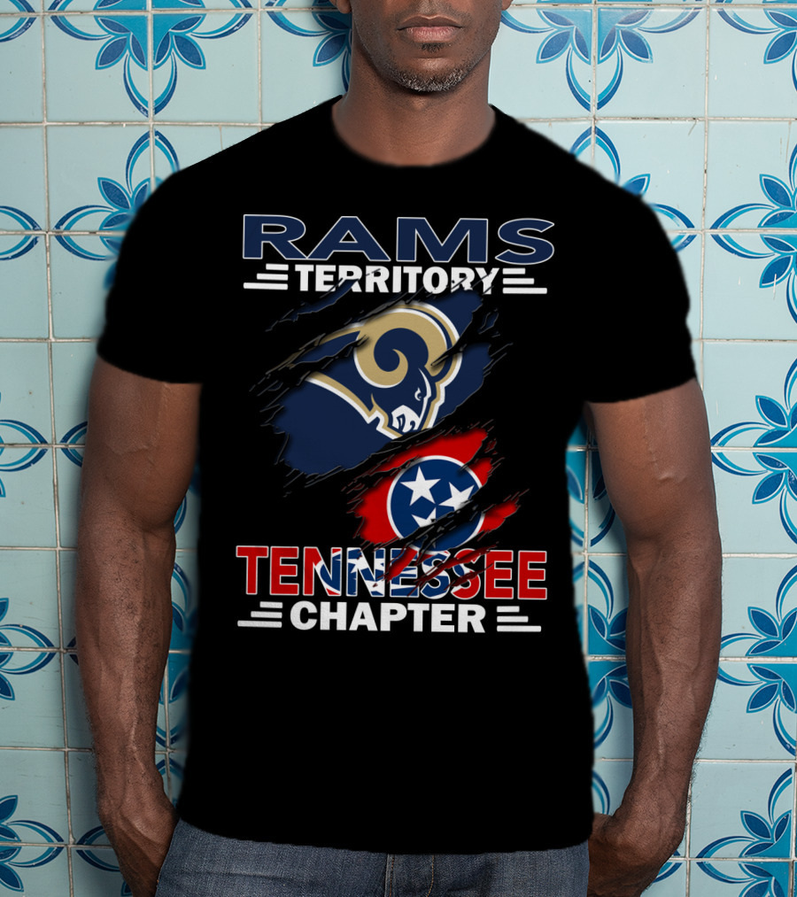Rams Territory Tennessee Chapter NFL Rams Logo Tennessee State Flag T-Shirt