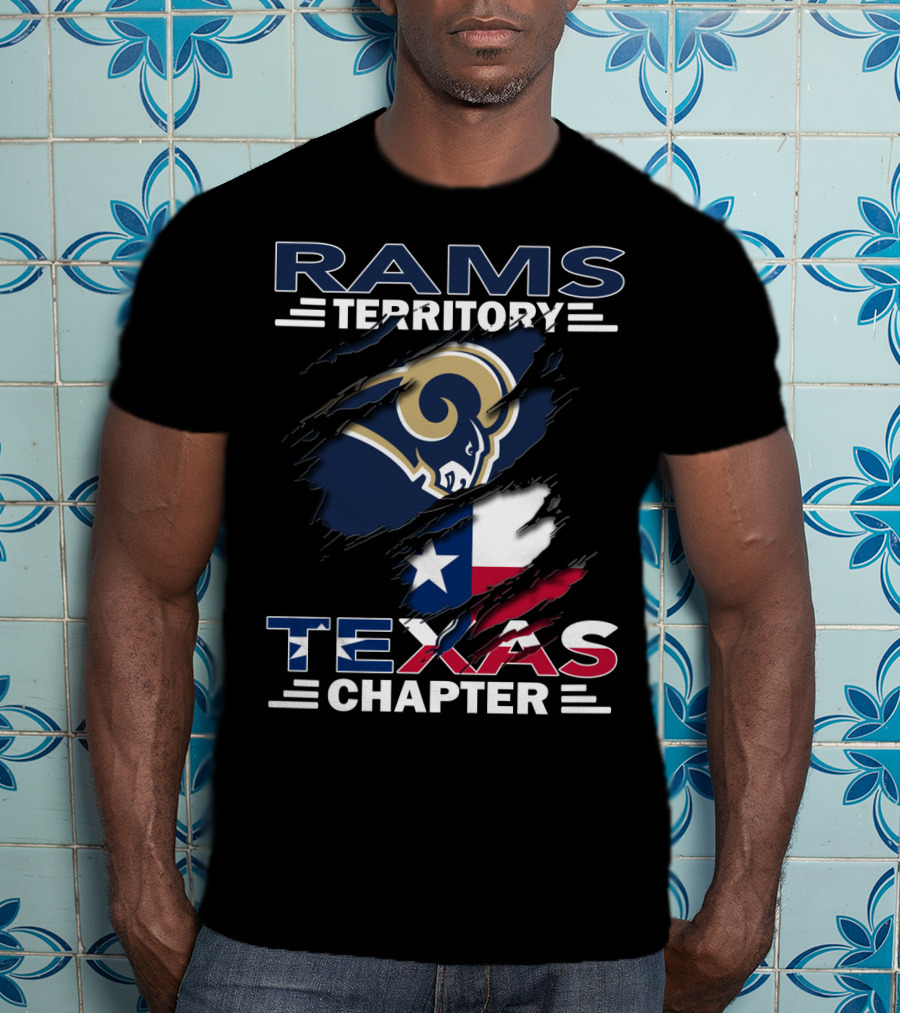 Rams Territory Texas Chapter Sports Logo With Flag T-Shirt