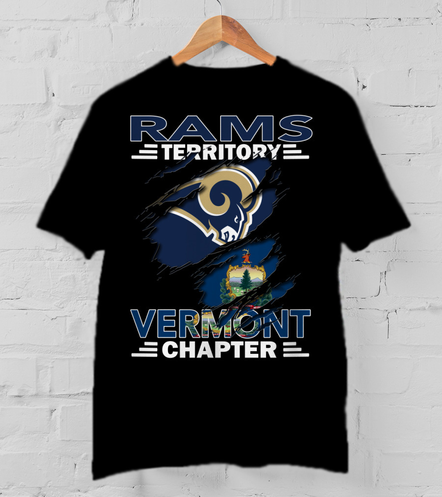 Rams Territory Vermont Chapter Logo With Claw Marks And Vermont State Seal T-Shirt
