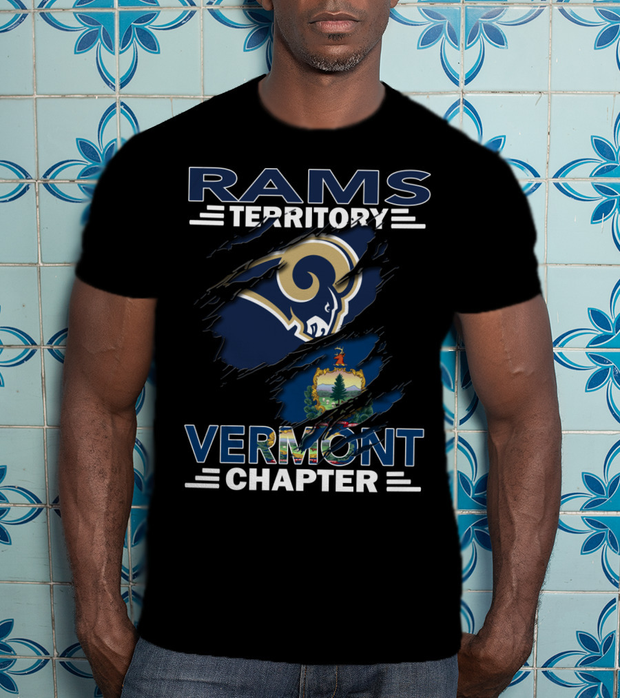 Rams Territory Vermont Chapter Logo With Claw Marks And Vermont State Seal T-Shirt