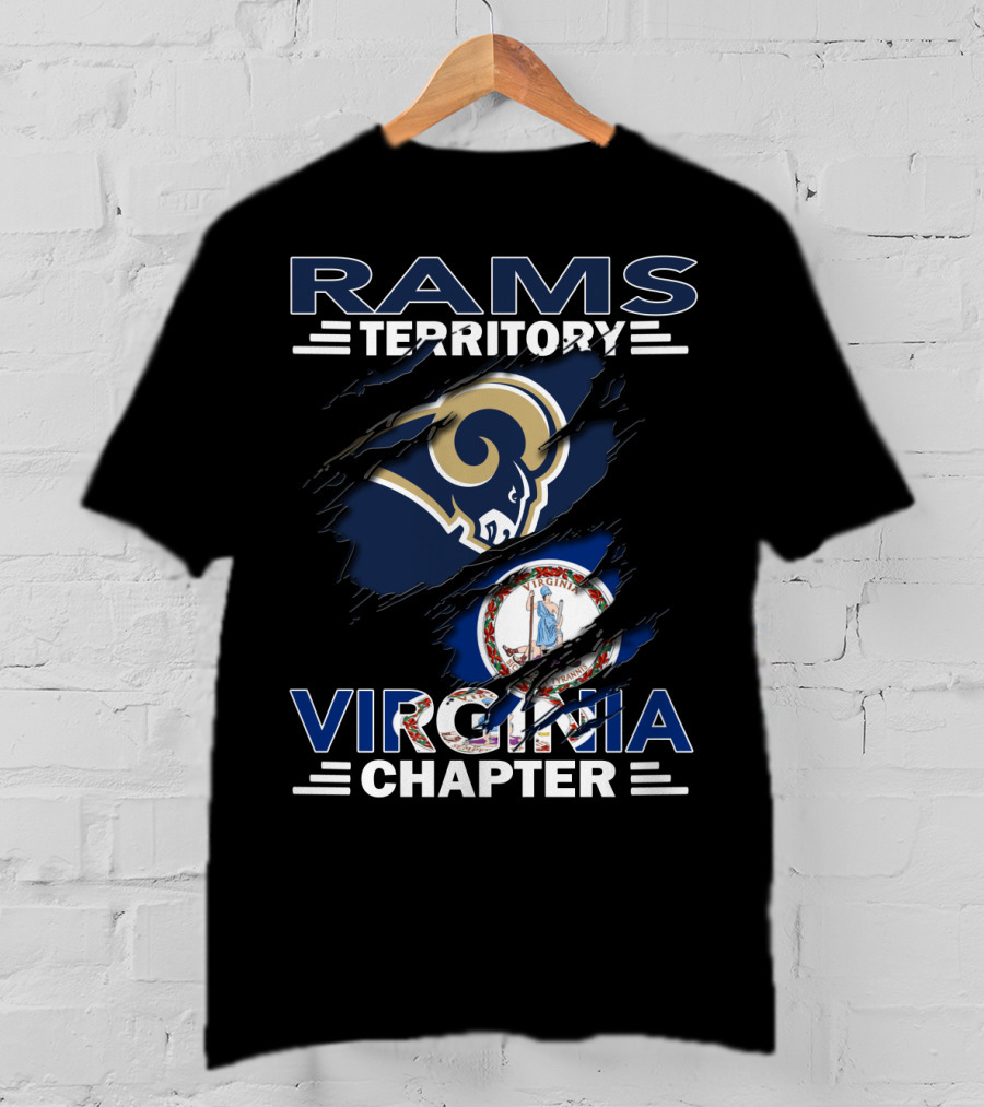Rams Territory Virginia Chapter Logo Featuring State Seal And Team Emblem T-Shirt
