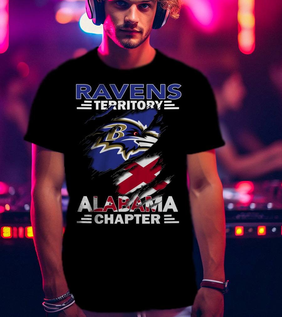 Ravens Territory Alabama Chapter NFL Football Fanbase T-Shirt
