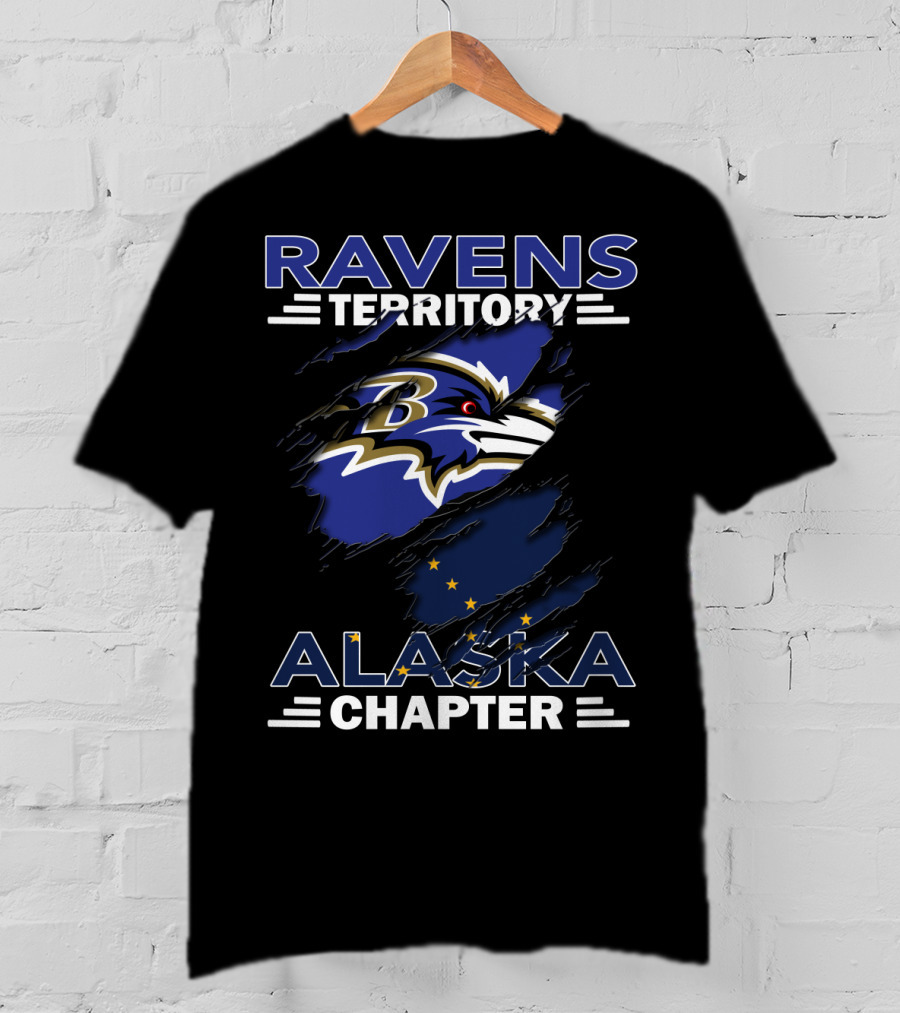 Ravens Territory Alaska Chapter Ravens Logo Alaska Flag Elements T-Shirt