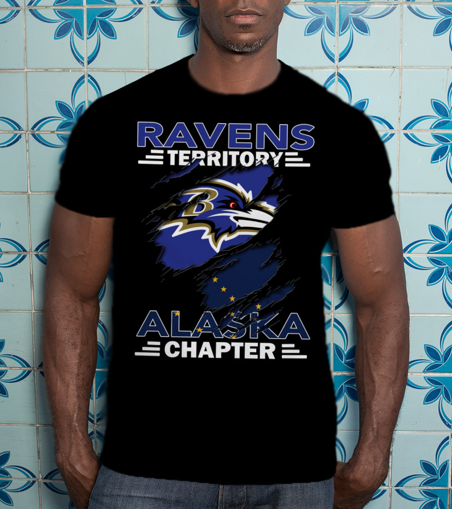 Ravens Territory Alaska Chapter Ravens Logo Alaska Flag Elements T-Shirt