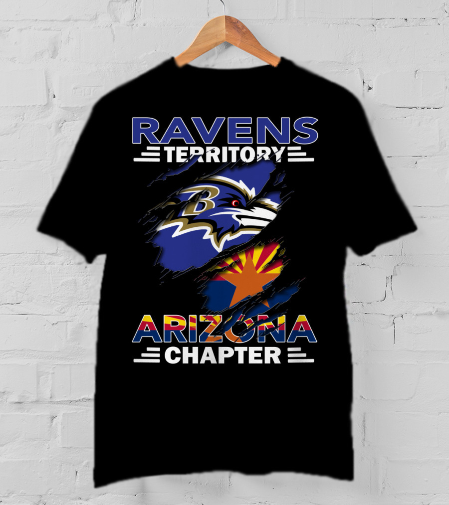 Ravens Territory Arizona Chapter Baltimore Ravens Logo Arizona Flag T-Shirt