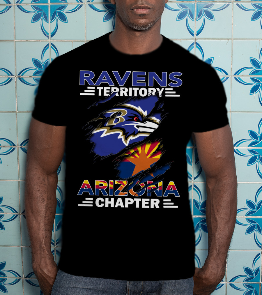 Ravens Territory Arizona Chapter Baltimore Ravens Logo Arizona Flag T-Shirt