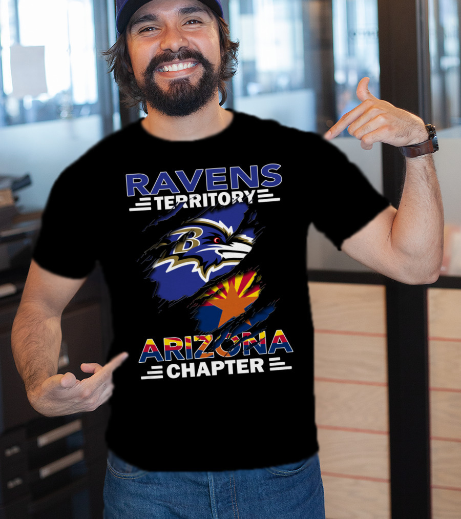 Ravens Territory Arizona Chapter Baltimore Ravens Logo Arizona Flag T-Shirt