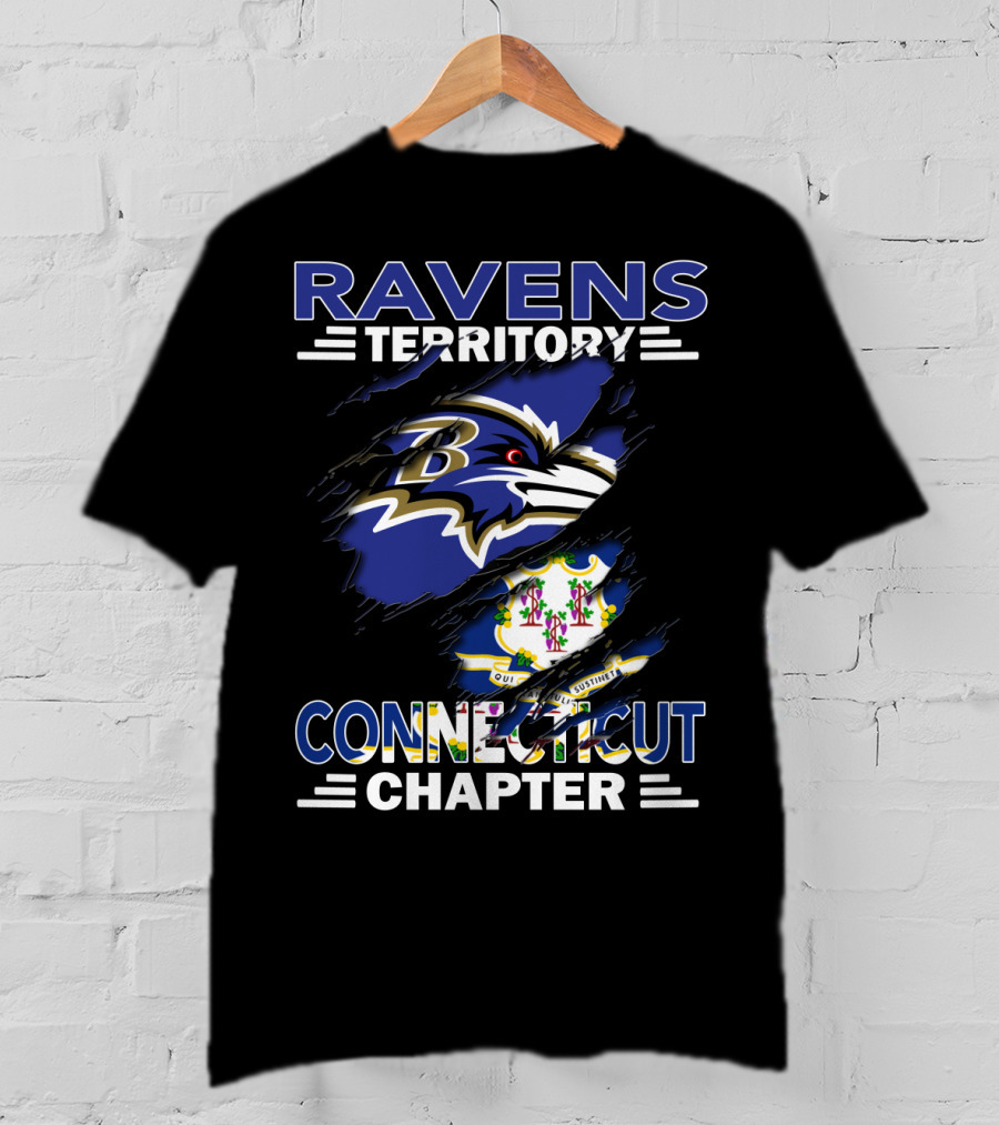 Ravens Territory Connecticut Chapter Nfl Team Fan Association Ravens Logo Connecticut Symbol T-Shirt