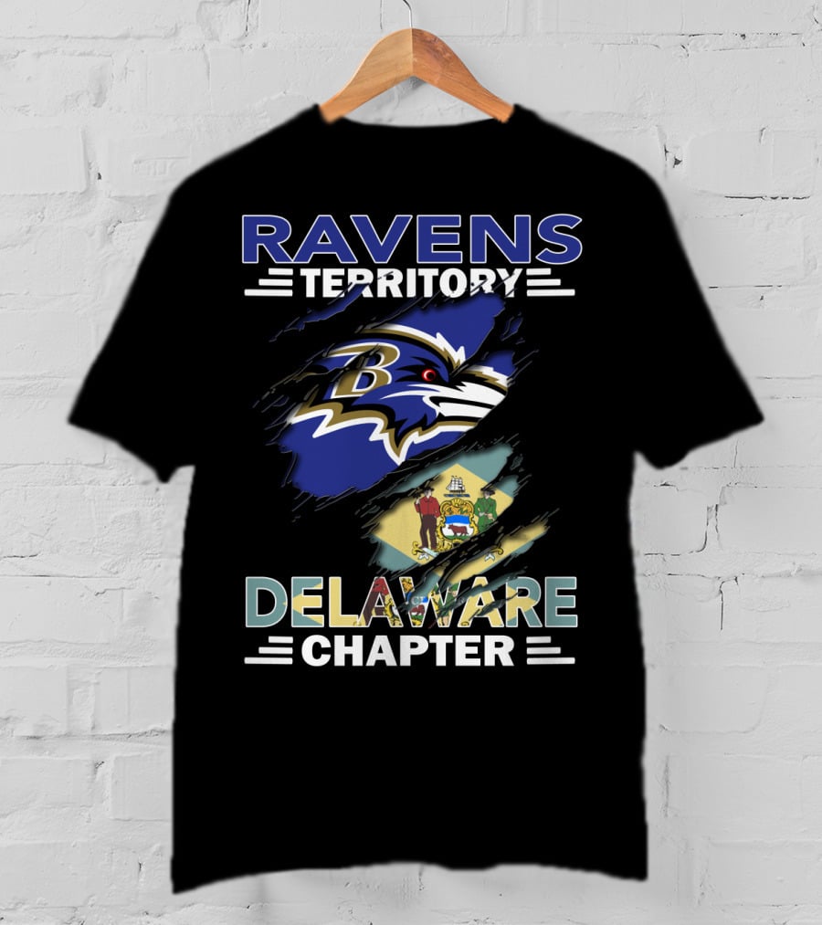 Ravens Territory Delaware Chapter Baltimore Ravens Flag T-Shirt