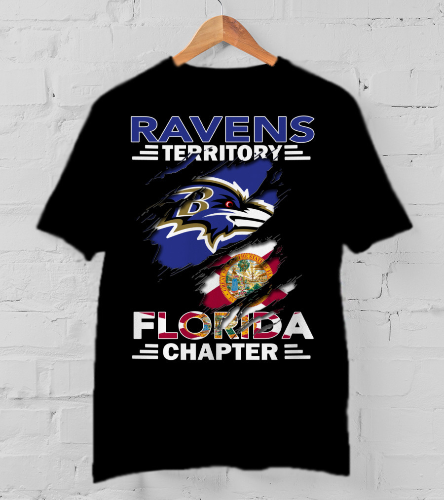 Ravens Territory Florida Chapter Logo With State Flag Elements T-Shirt