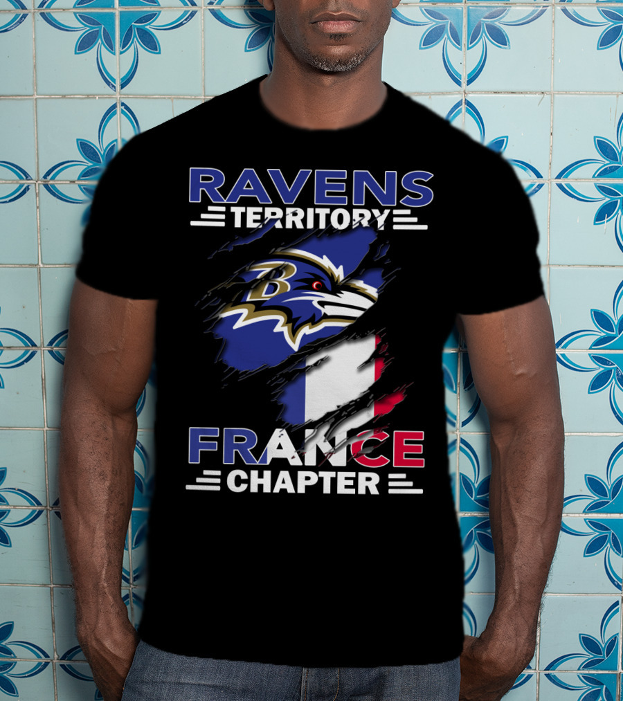 Ravens Territory France Chapter Baltimore Ravens French Flag T-Shirt