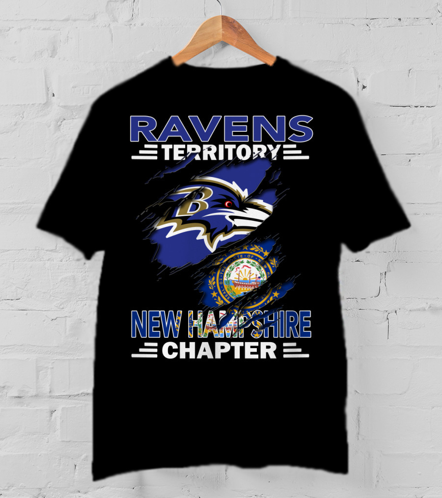 Ravens Territory New Hampshire Chapter Baltimore Ravens Nfl Fan Club T-Shirt