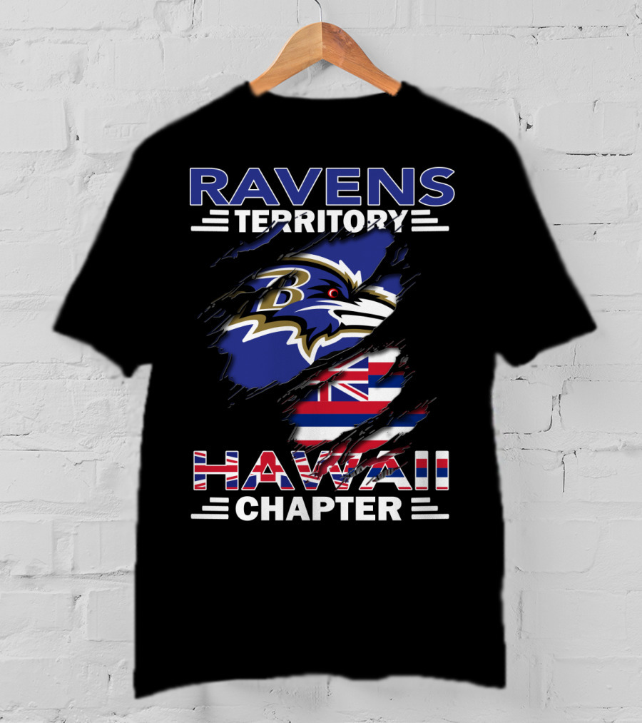Ravens Territory Hawaii Chapter Baltimore Ravens Hawaii Flag Integration T-Shirt