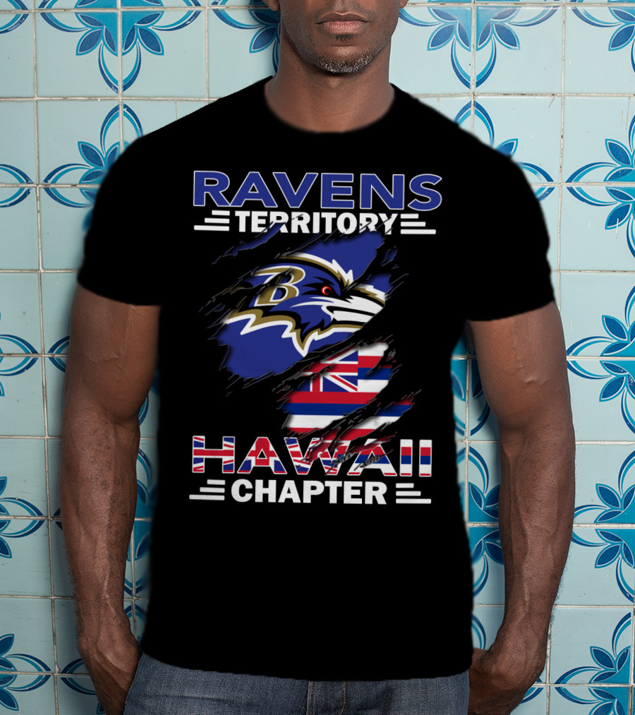 Ravens Territory Hawaii Chapter Baltimore Ravens Hawaii Flag Integration T-Shirt