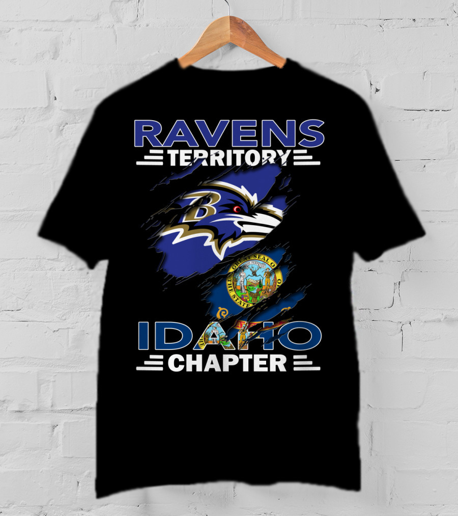 Ravens Territory Idaho Chapter Baltimore Ravens State Seal T-Shirt