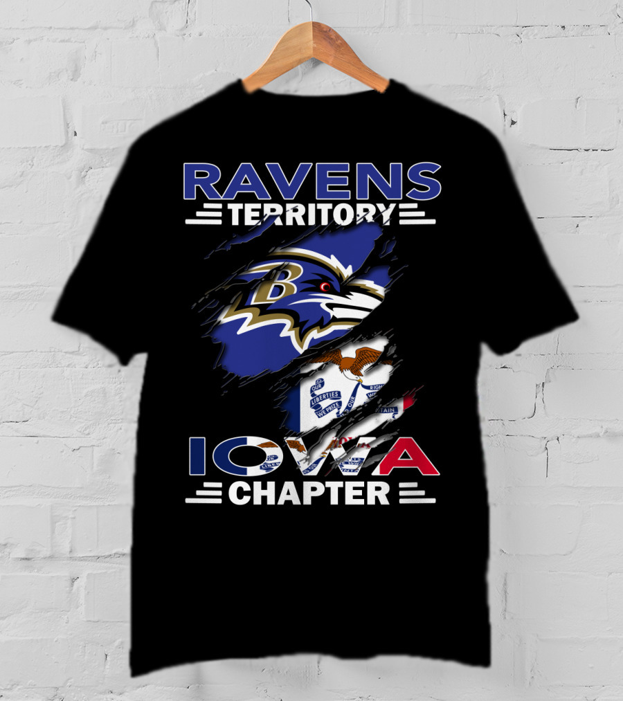 Ravens Territory Iowa Chapter NFL Sports Fandom Fanbase T-Shirt