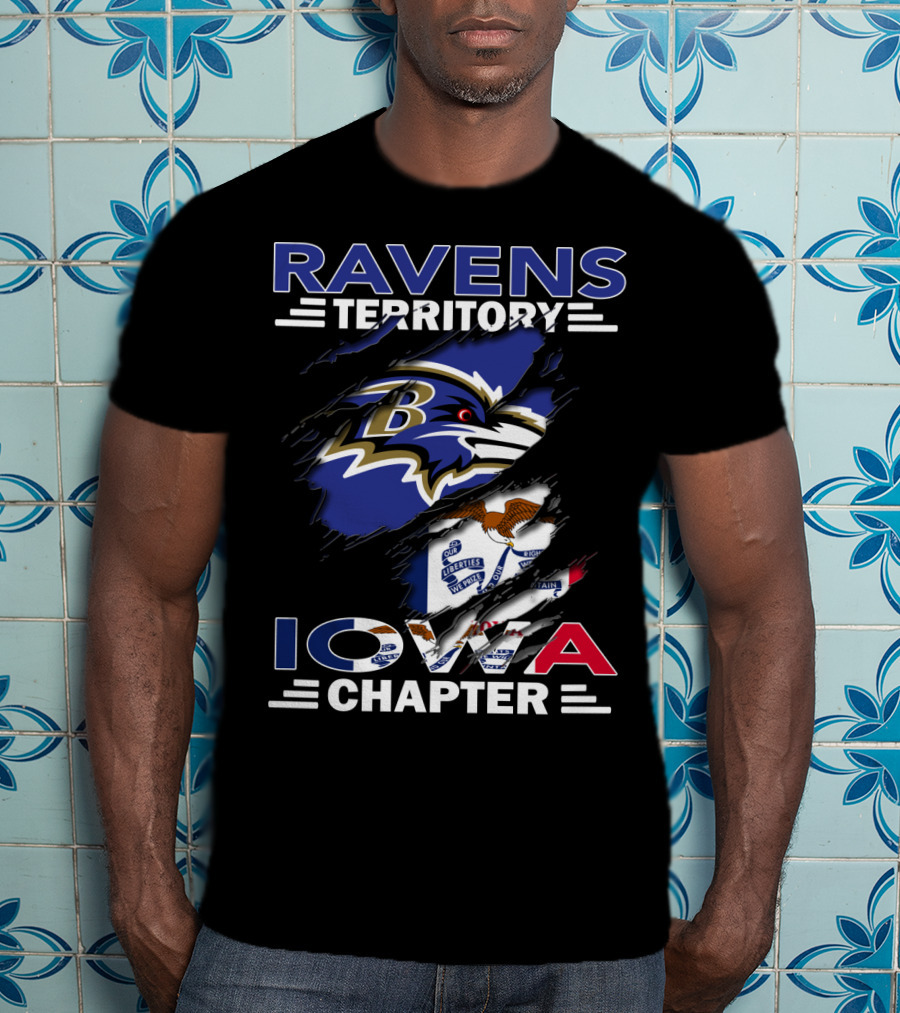 Ravens Territory Iowa Chapter NFL Sports Fandom Fanbase T-Shirt