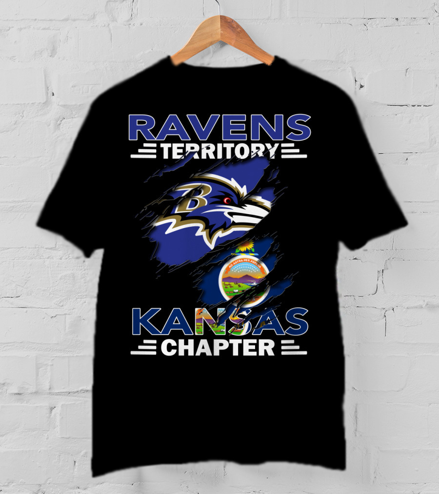 Ravens Territory Kansas Chapter Baltimore Ravens Kansas State Seal T-Shirt