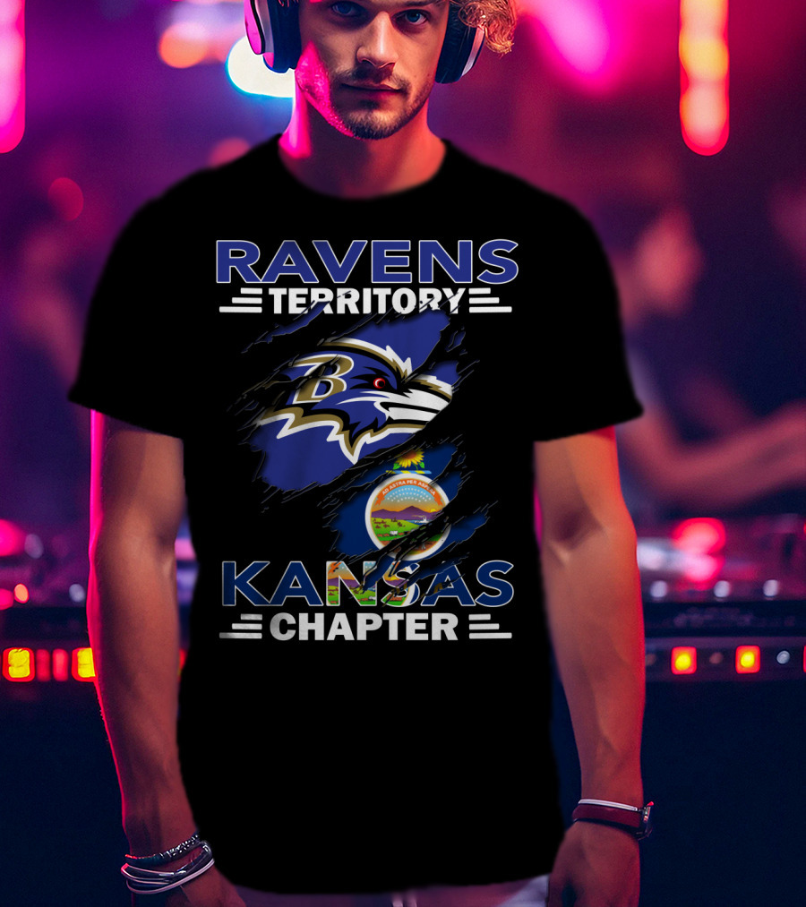 Ravens Territory Kansas Chapter Baltimore Ravens Kansas State Seal T-Shirt