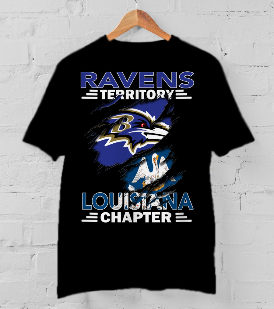 Ravens Territory Louisiana Chapter Baltimore Football Fan Club Cajun Pride T-Shirt