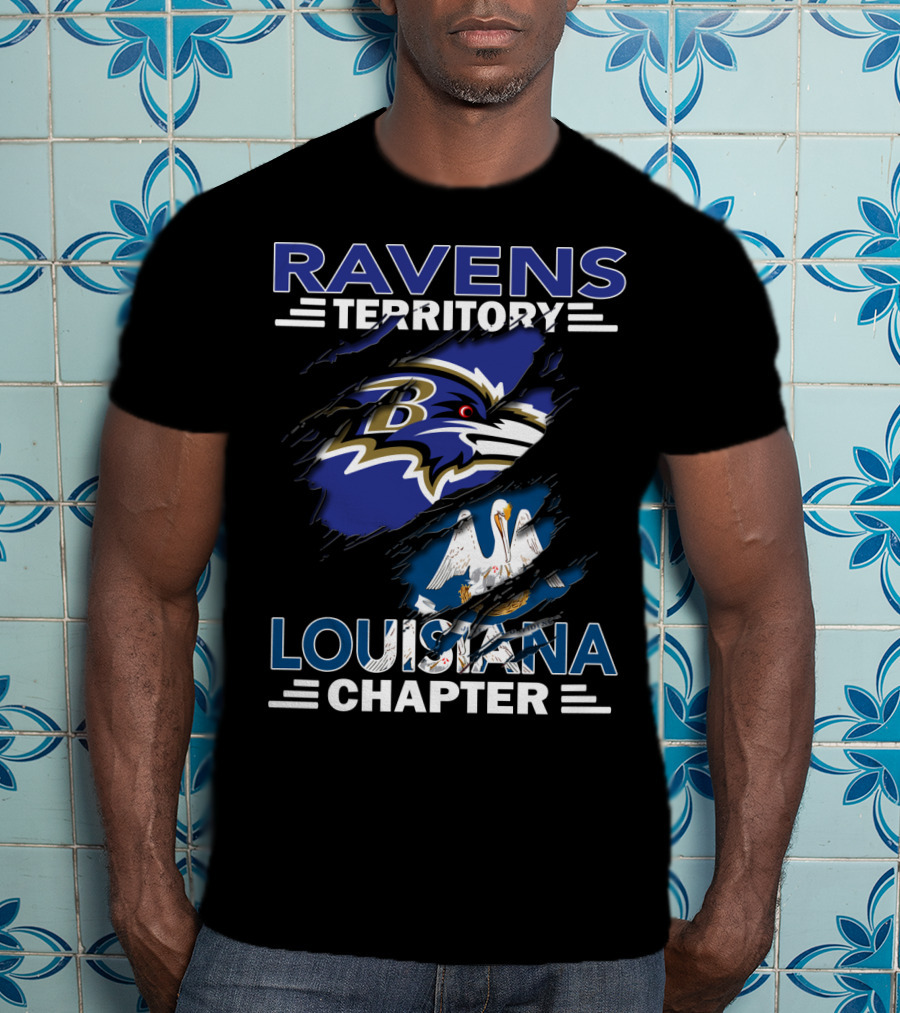 Ravens Territory Louisiana Chapter Baltimore Football Fan Club Cajun Pride T-Shirt