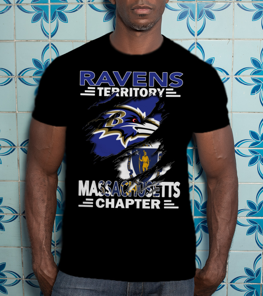 Ravens Territory Baltimore Logo Massachusetts Chapter T-Shirt