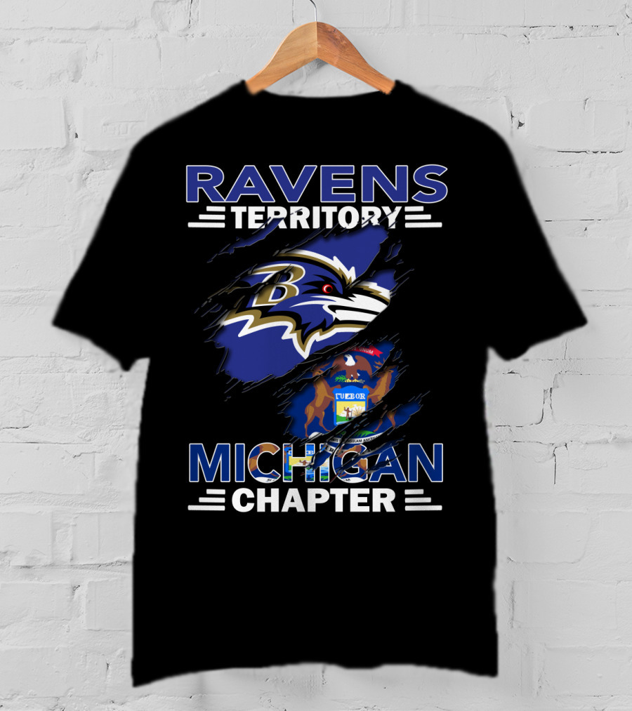 Ravens Territory Michigan Chapter Baltimore Ravens Michigan Seal T-Shirt