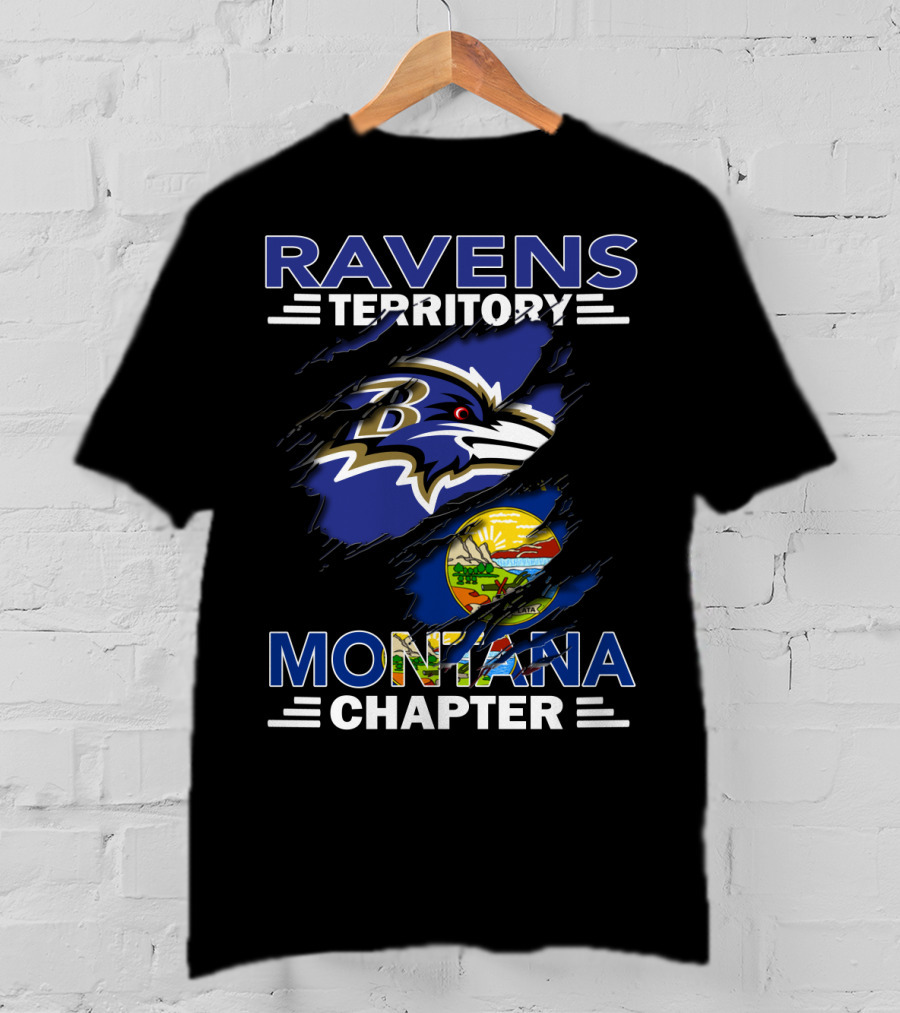 Ravens Territory Montana Chapter Baltimore Ravens Logo Montana Seal T-Shirt