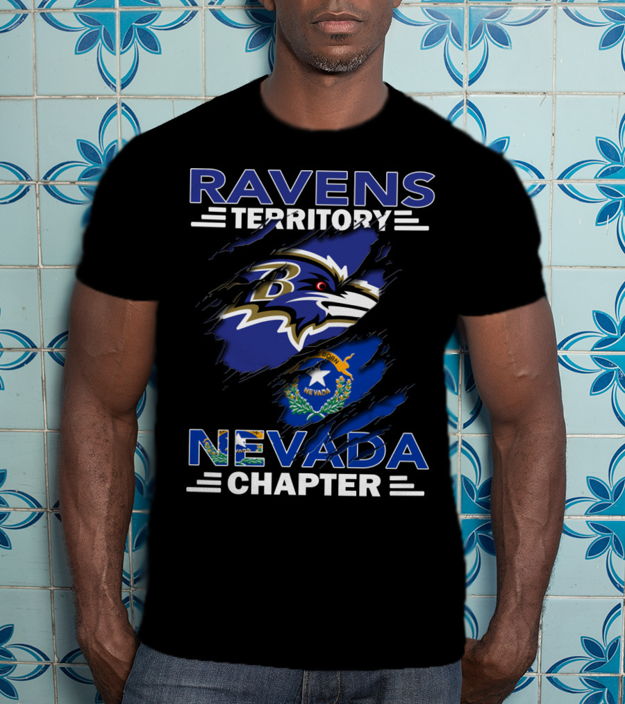 Ravens Territory Nevada Chapter Baltimore Football Iconic State Flag T-Shirt