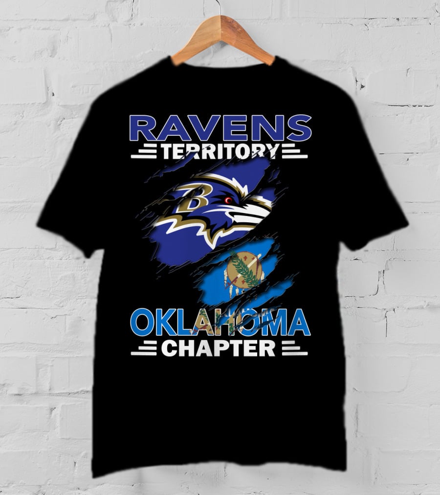 Ravens Territory Oklahoma Chapter Baltimore Football Fan Club T-Shirt