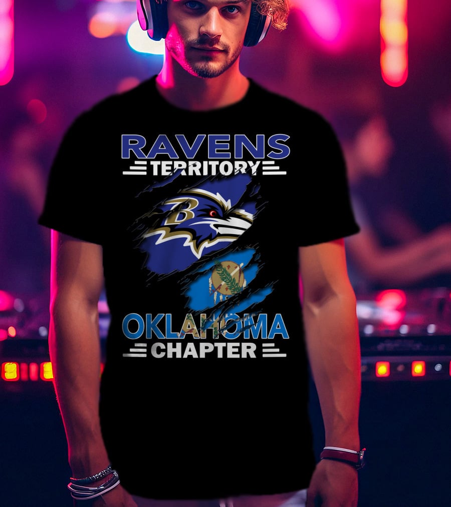 Ravens Territory Oklahoma Chapter Baltimore Football Fan Club T-Shirt