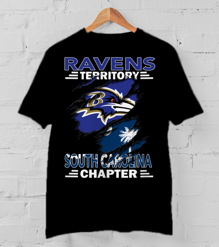 Ravens Territory South Carolina Chapter Baltimore Ravens Logo Palmetto Tree T-Shirt