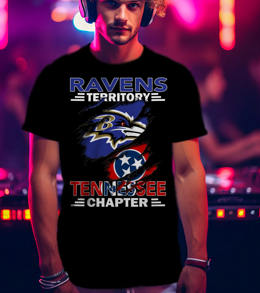 Ravens Territory Tennessee Chapter Baltimore Ravens Tennessee Flag T-Shirt