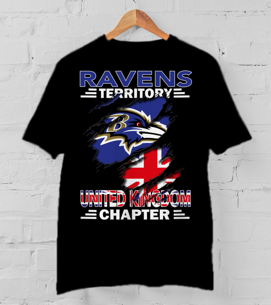 Ravens Territory United Kingdom Chapter Baltimore Ravens Union Jack T-Shirt