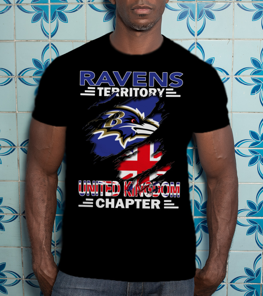 Ravens Territory United Kingdom Chapter Baltimore Ravens Union Jack T-Shirt