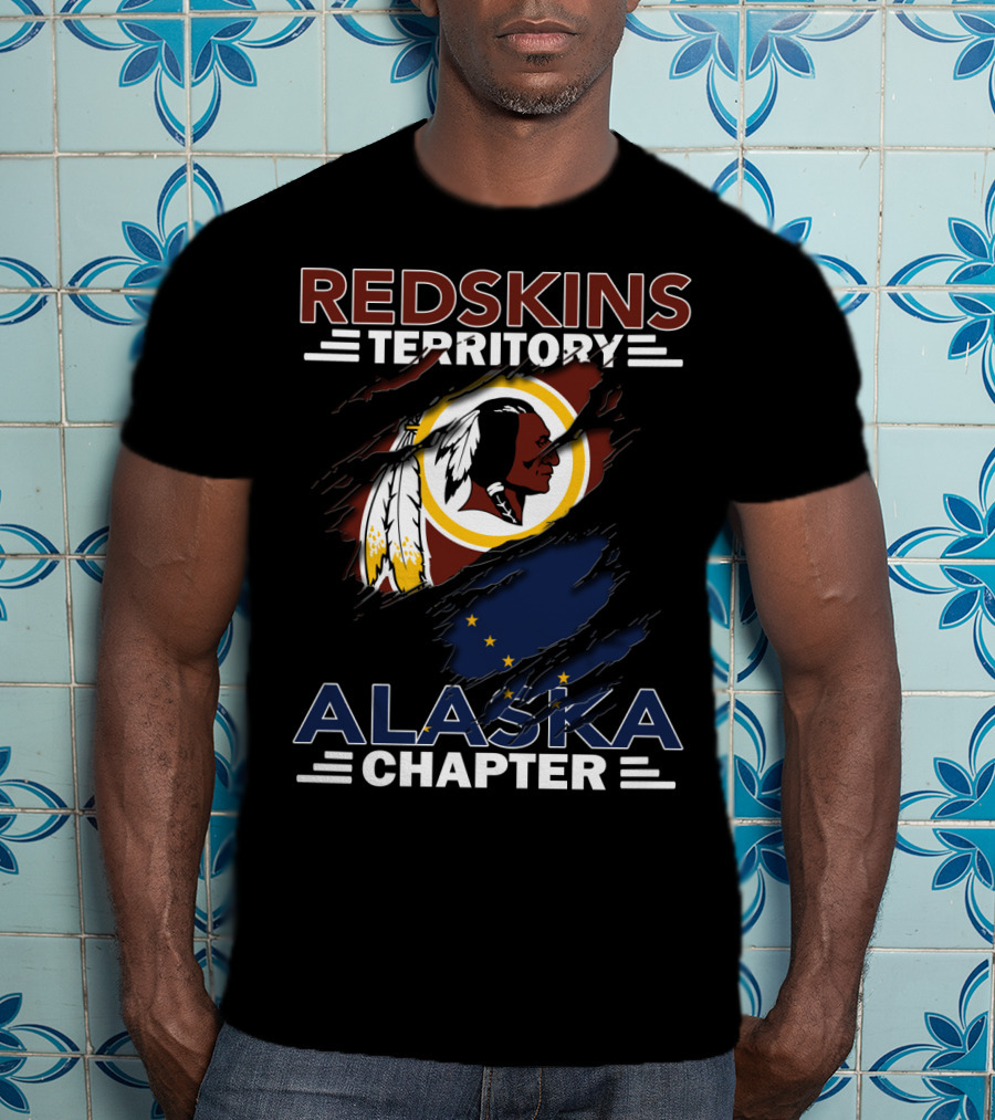 Redskins Territory Alaska Chapter Nfl Logo With Alaska Flag T-Shirt