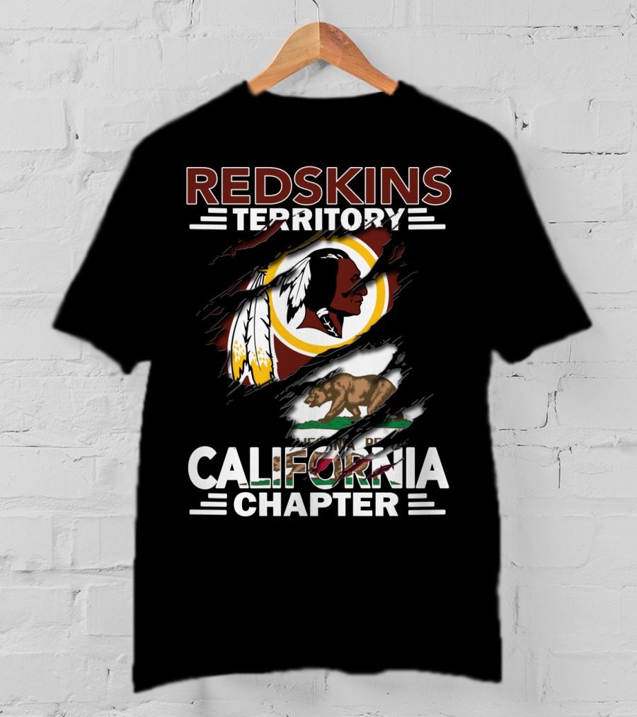 Redskins Territory California Chapter Washington Football Bear Flag T-Shirt