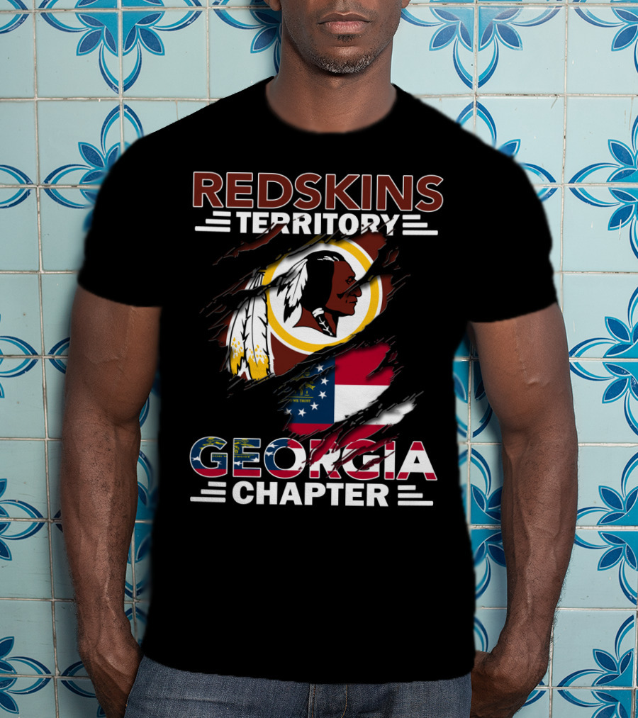 Redskins Territory Georgia Chapter Washington Football Team Georgia Flag T-Shirt