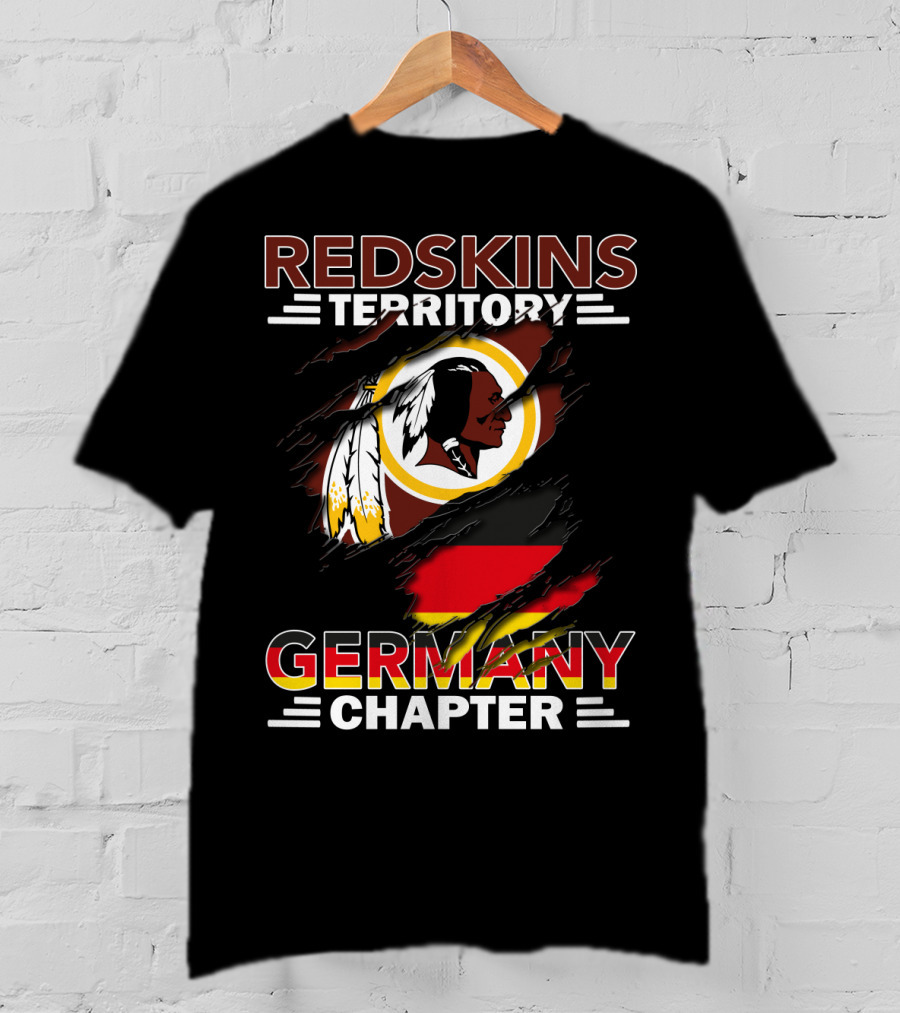 Redskins Territory Germany Chapter Football Fan Logo With Flag T-Shirt