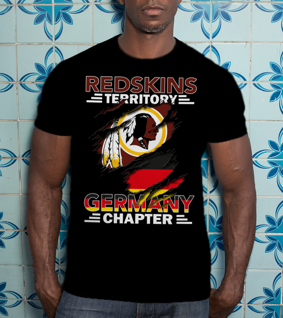 Redskins Territory Germany Chapter Football Fan Logo With Flag T-Shirt