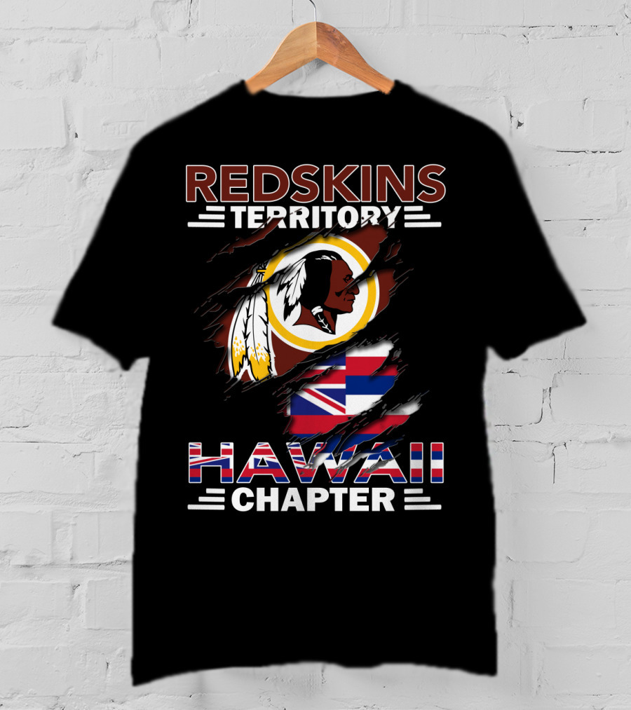 Redskins Territory Hawaii Chapter Redskins Logo Hawaiian Flag T-Shirt
