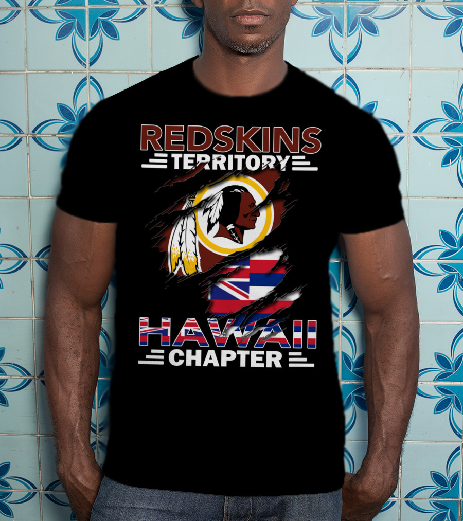 Redskins Territory Hawaii Chapter Redskins Logo Hawaiian Flag T-Shirt